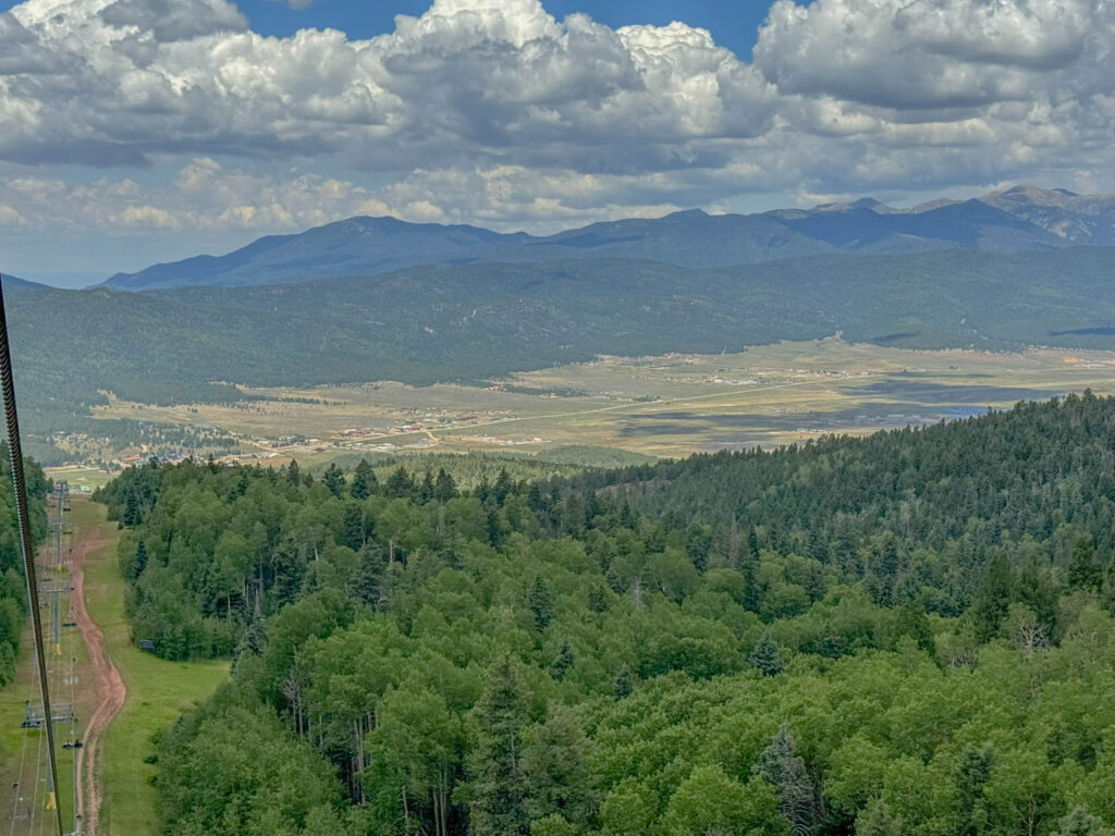 Looking across Angel Fire and the Moreno Valley from the slopes of Angel Fire Resort.
