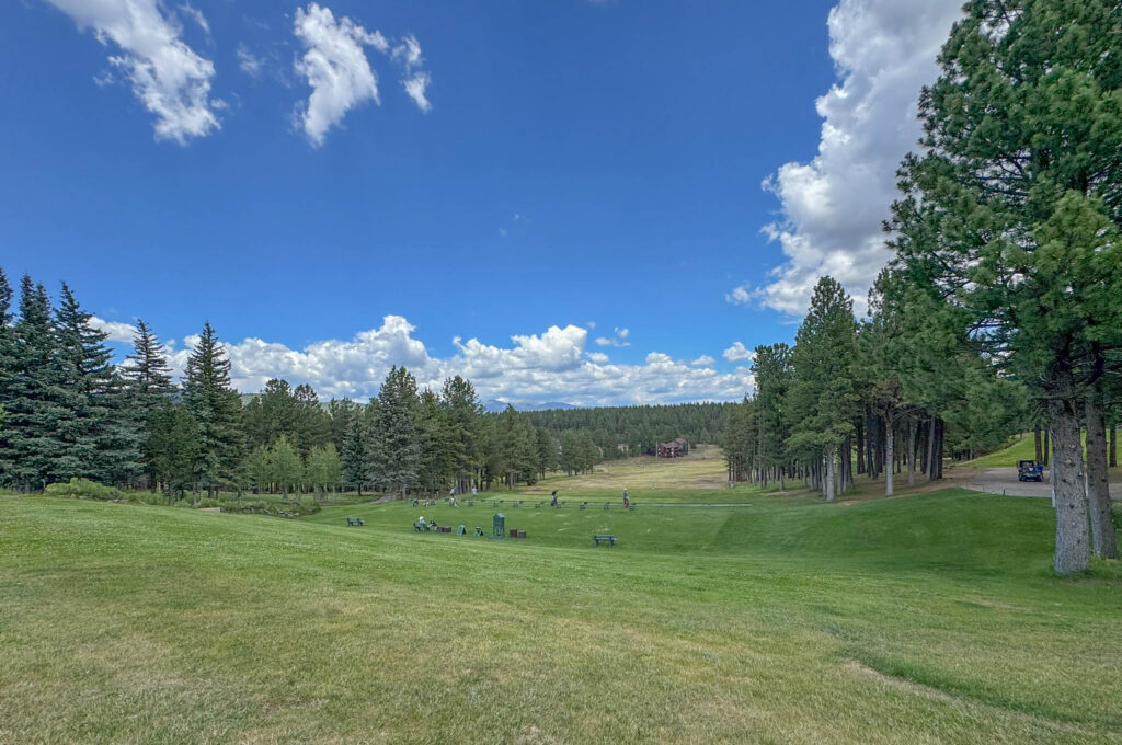 The driving range at Angel Fire Country Club doubles as a sledding hill once the snow arrives.