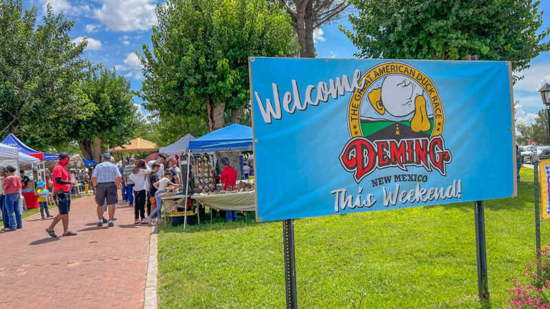 The Great American Duck Race takes over Deming each August with duck racing, tortilla tossing, and a weekend full of events.