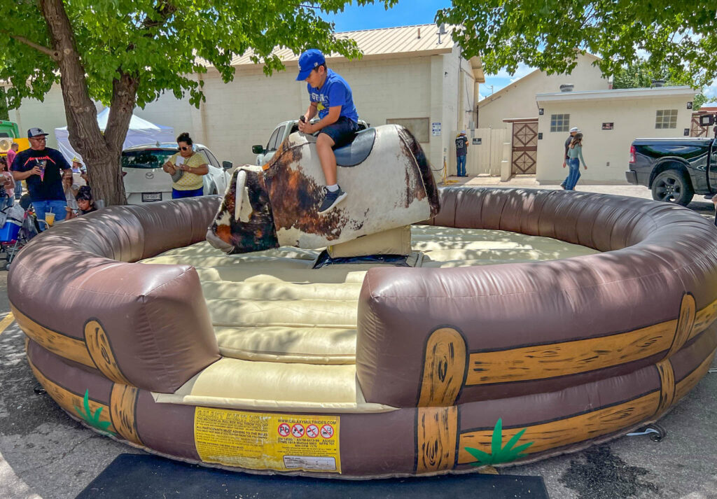 A mechanical bull offered another way to test your skills, although this one seemed considerably harder to hold onto than a duck.