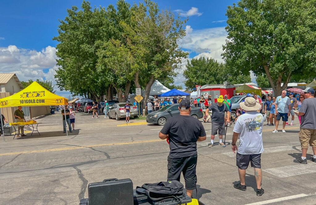 One of the contestants ahead of me tries his luck at the Great American Tortilla Toss.