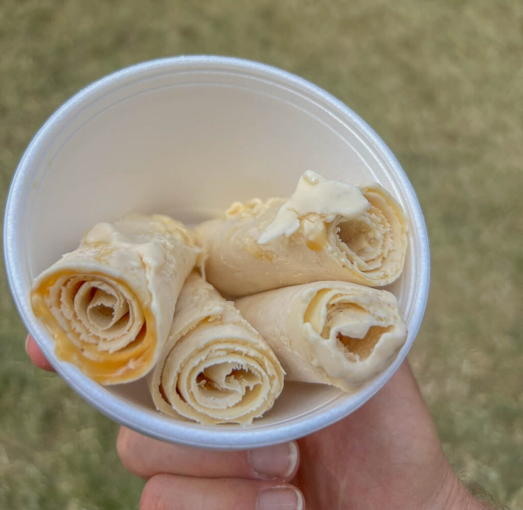 I'd never tried rolled ice cream before. I went with caramel, which hit the spot on a mid-90s afternoon.